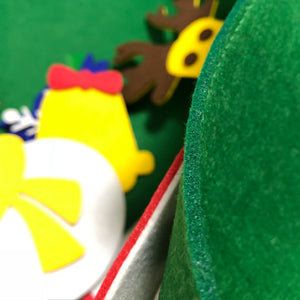 Choinka Montessori z filcu z 26 ozdobami