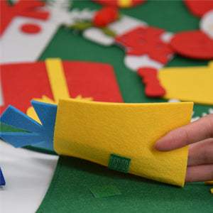 Choinka Montessori z filcu z 26 ozdobami