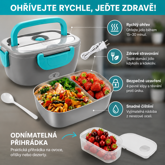 Lunchbox elektryczny 3 w 1 do podgrzewania jedzenia