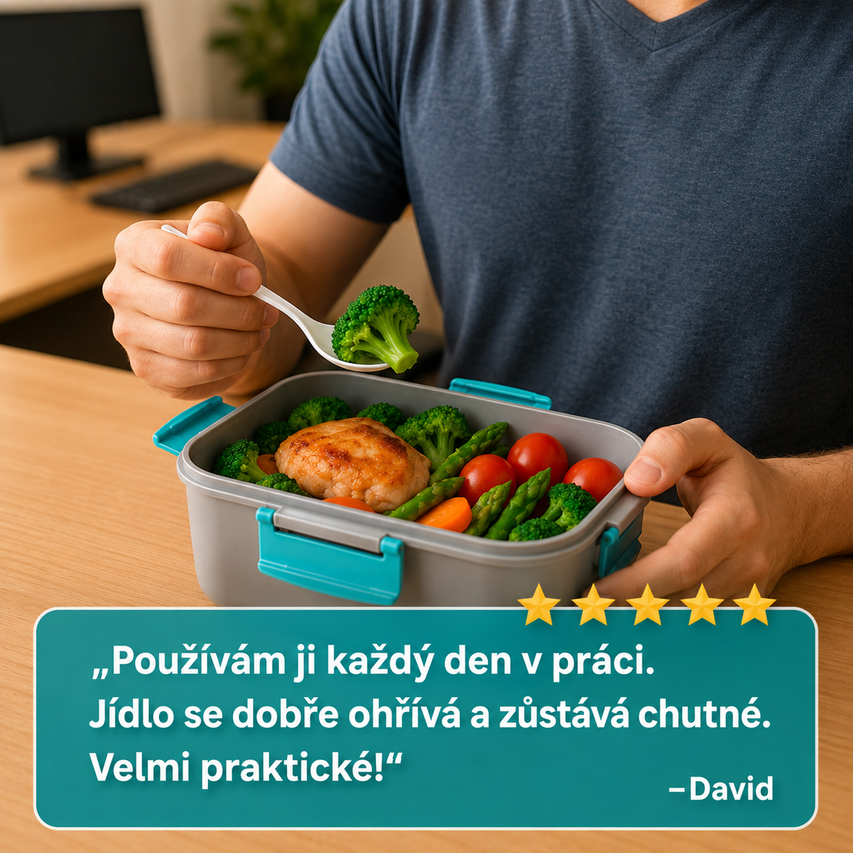 Lunchbox elektryczny 3 w 1 do podgrzewania jedzenia