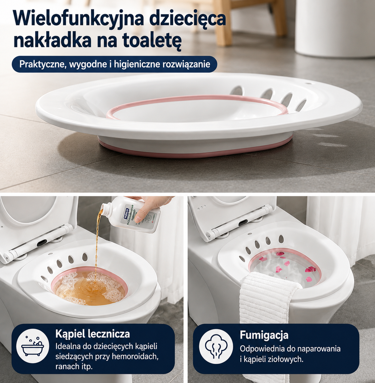 Nasadka bidetowa do higieny i kąpieli leczniczych
