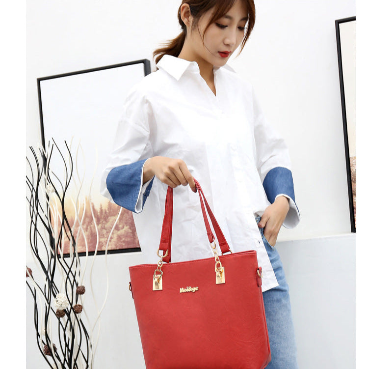 Zestaw 6 torebek z ekologicznej skóry, model teksturowany, czerwony