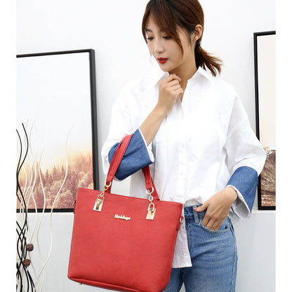 Zestaw 6 torebek z ekologicznej skóry, model teksturowany, czerwony