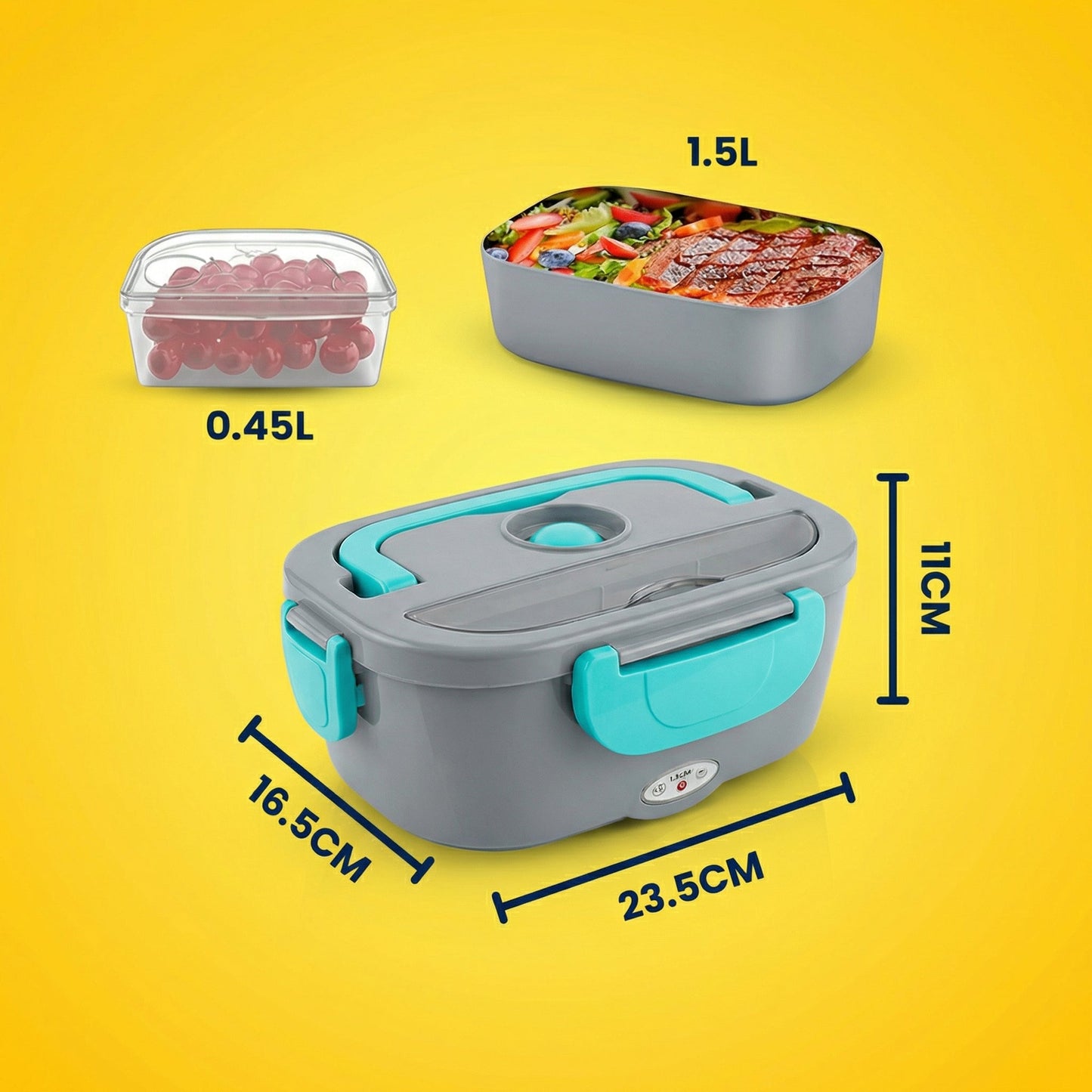 Lunchbox elektryczny 3 w 1 do podgrzewania jedzenia