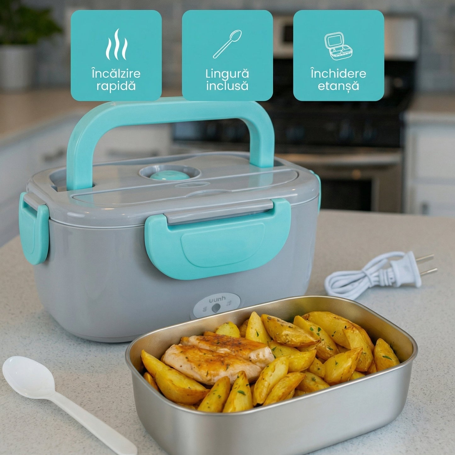 Lunchbox elektryczny 3 w 1 do podgrzewania jedzenia